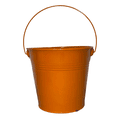 thumbnail image 2 of Colored Mini Metal Buckets - 2-Pack Colorful Tin Pails with Handles, Small-Sized for The Beach, Party Favors, Easter, Candy, or Garden; 19x13x17cm; Orange Color, 2 of 4