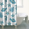 thumbnail image 5 of Ocean Starfish and Seahorse Shower Curtain with Tropical Beach Nautical Coral and Fish Pattern, Vintage Marine Seaside Design, Waterproof Fabric Curtain with Hooks, 5 of 5