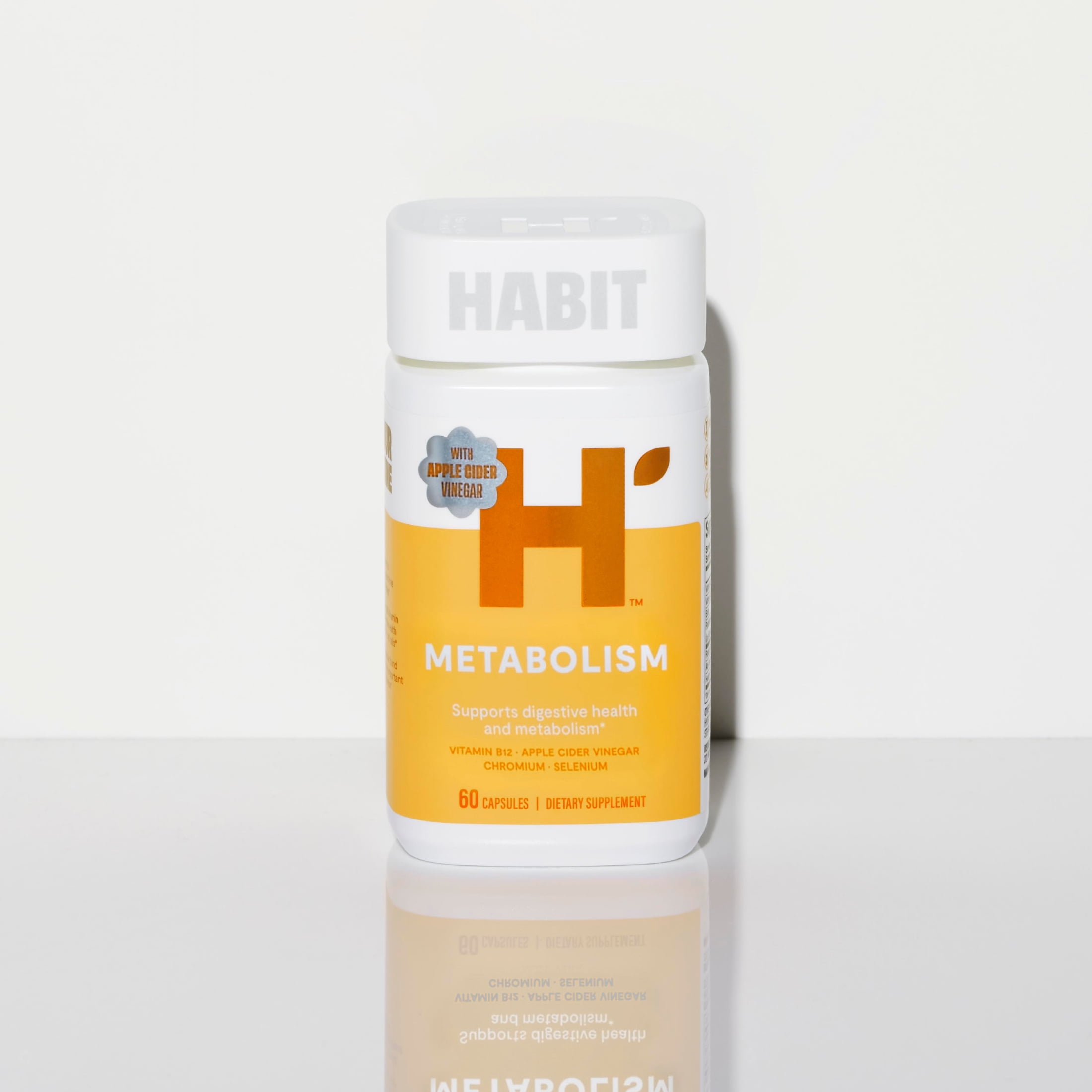 HABIT Metabolism Supplement, Supports Digestive Health, B12, Apple Cider Vinegar, Chromium, 60 Capsules