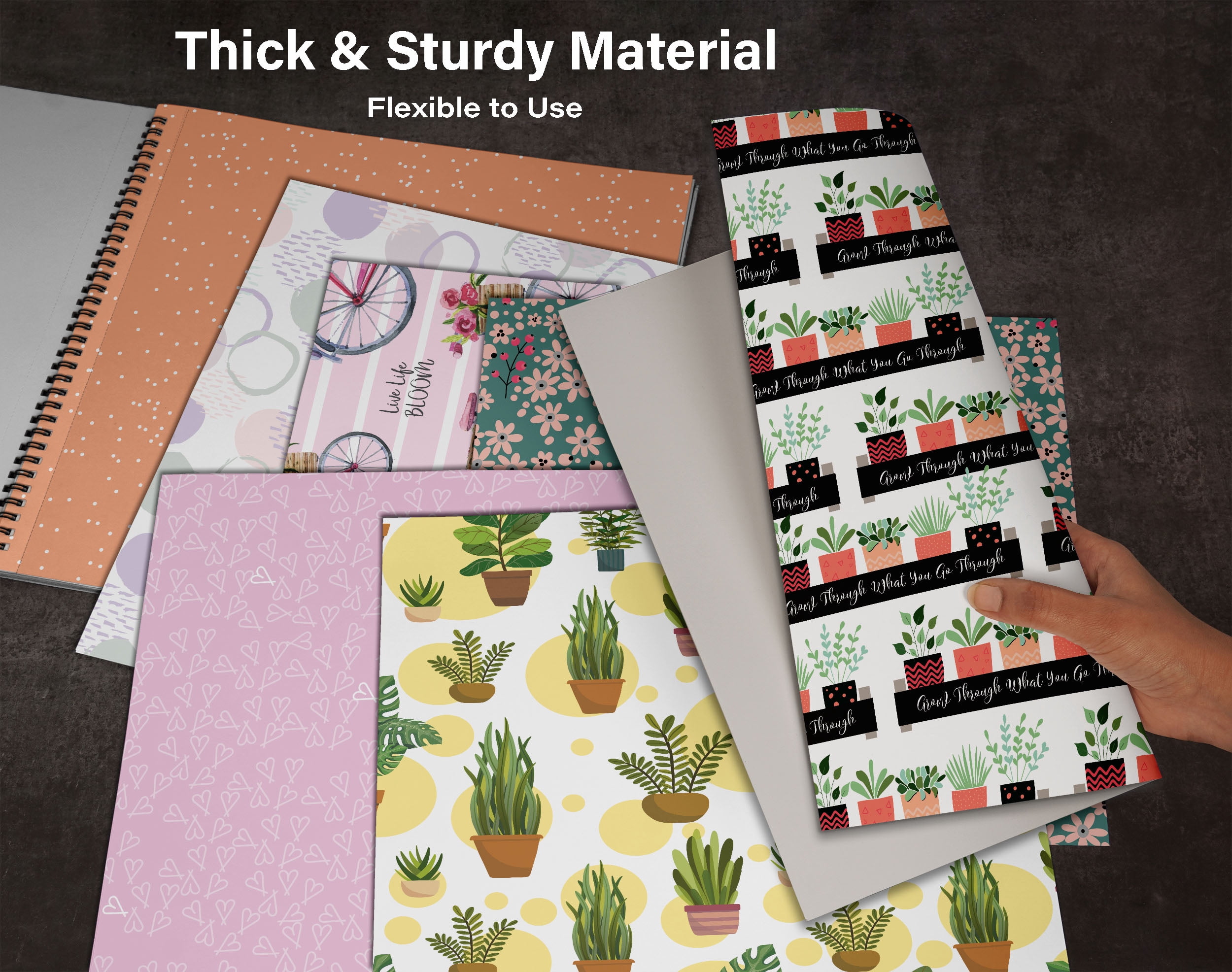Inkdotpot 25 SheetsGarden Theme TextureScrapbookPaper Pad 12x12, Single-SidedScrapbookPaper- ColorfulCardstock PaperScrapbookingDIY Decorative Cardmaking Supplies- Journal Craft Paper