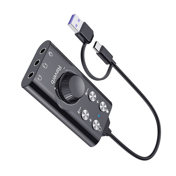 Portable USB 7.1 External Sound Card High Fidelities Voice Changer For Live Broadcasts Conference Calls