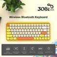 thumbnail image 3 of Clavier Sans Fil Bluetooth Island avec 84 Touches Compactes, Touches Rondes Rétro Mignonnes - Ergonomique Confortable, 3 of 5