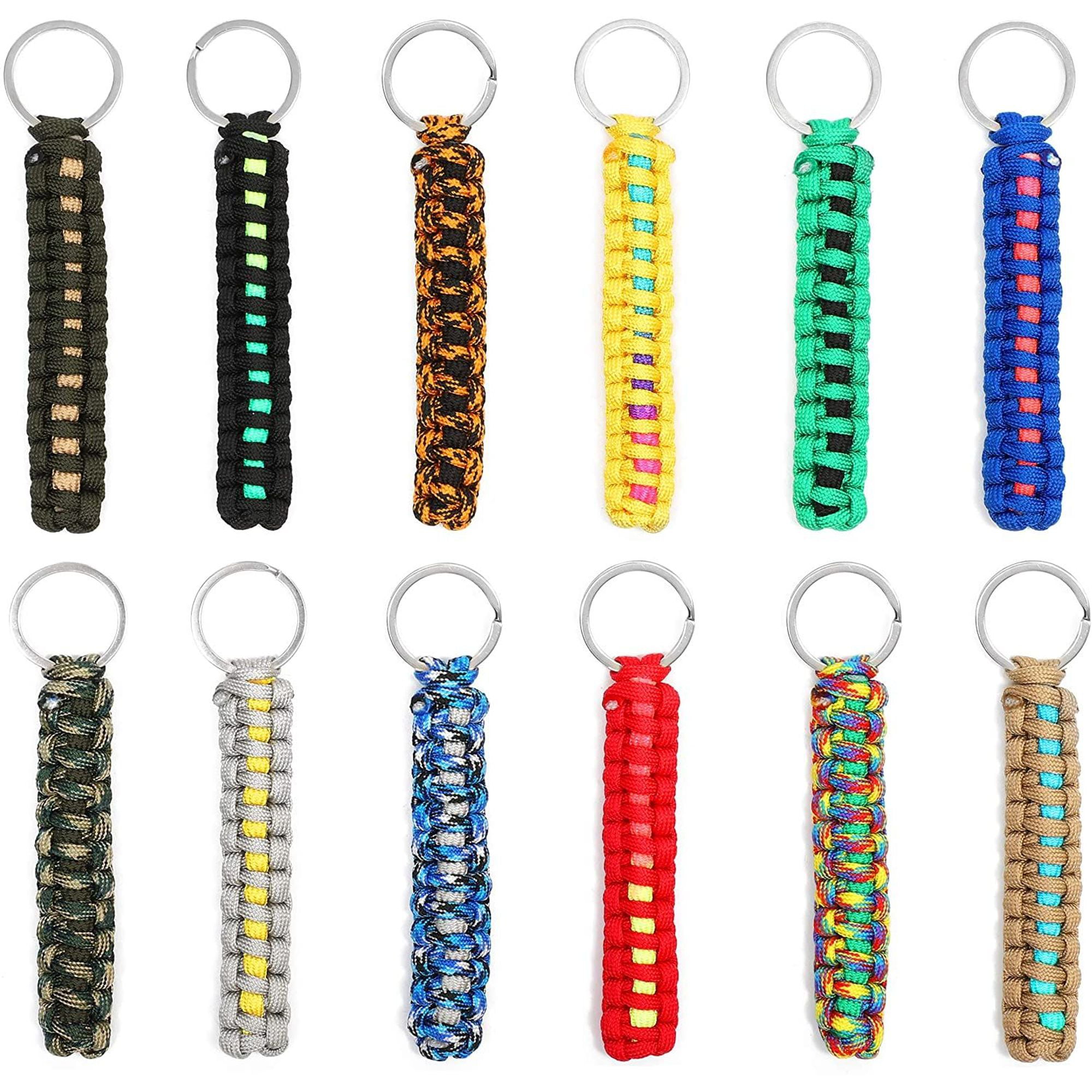 Zodaca 12 Pack Paracord Keychain With Metal Ring Colorful Braided Lanyard For Car Keys Backpacks Walmart Com Walmart Com