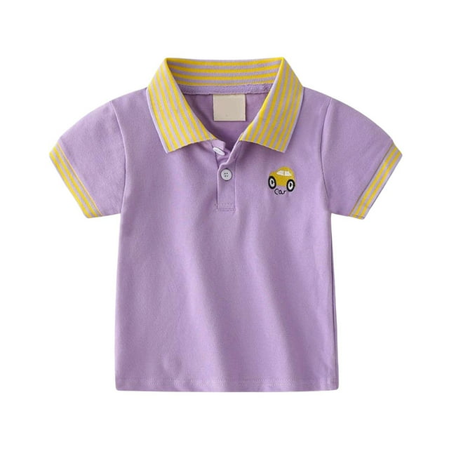 Polo pour Petits Garçons Polo Rayé pour Garçons Chemises de Rugby à Manches Courtes Tenue pour Garçons de 5-6 Ans