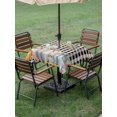 thumbnail image 3 of Outdoor Tablecloth with Umbrella Hole and Zipper, Pumpkin Fall Square Table Cloth 60x60 Inch Waterproof Tablecloth, Thanksgiving Botanical Black White Plaid Bird Picnic Table Cover for Patio Camping, 3 of 7