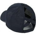 thumbnail image 2 of Womens Criss Cross Ponytail Baseball Cap Adjustable High Messy Bun Ponycap Quick Drying Hat, 2 of 7