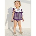 thumbnail image 6 of BemeyourBBs Girls 2 Piece Outfits Pumpkin Embroidery A-line Tops and Plaid Shorts, 6 of 9