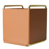 Leather Pen Holder, Pencil Cup & Organizer for Essential Desktop Supplies, Handcrafted - brown