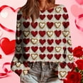 thumbnail image 2 of Rainbow Love Heart Womens Crewneck Sweatshirt Pullover Long Sleeve Shirts Tops Casual Tops Comfy Fall Fashion Outfits Winter Clothes 2025, 2 of 7