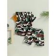 thumbnail image 4 of Coduop Infant Baby Boy Summer Camouflage Short Sleeve Hooded Tops and Shorts 2Pcs Outfit Set, 4 of 9