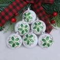 thumbnail image 6 of Christmas Ornaments Set, 6 Pack White Electroplated Decorative Balls with Green and Gold Snowflake Pattern, Shatterproof Christmas Tree Hanging Decorations for Holiday and Home Décor, 6 of 7