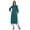 Teal Green, variant on Bimba Mandarin Collar W/ Pintucked Neck Cotton Kurti For Women’s Indian Ethnic Straight Solid Kurta