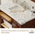 thumbnail image 2 of Boyel Living 36 inch Bathroom Sink Vanity Bathroom Cabine in Traditional Brown with Carrara Marble Top Ceramic Basin, 2 of 6