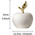 thumbnail image 3 of ABCISI Ceramic Fruit, Artificial Apple Statue Figurine Gifts, Tabletop Fruit Sculpture Ornament for Dining Room Home Bookshelf Decor, White,, 3 of 14