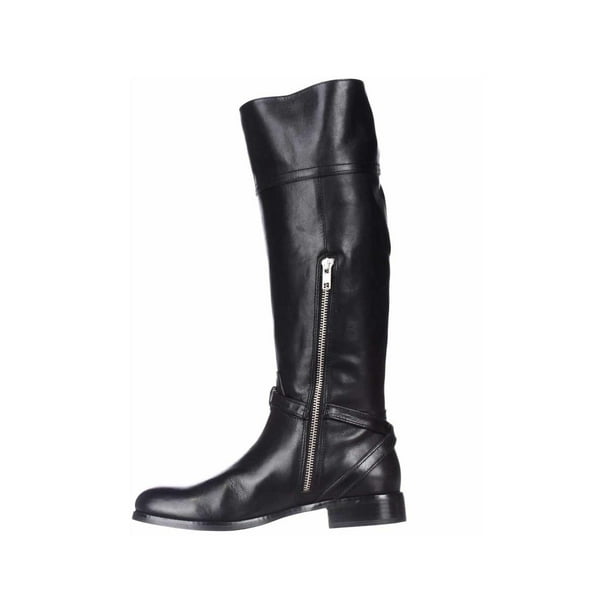 Coach Micha Wide Calf Knee High Riding Boots Black Leather