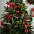 thumbnail image 3 of Northlight Striped Plush Elf Legs Christmas Decorations - 19" - Red and Green - Set of 2, 3 of 7