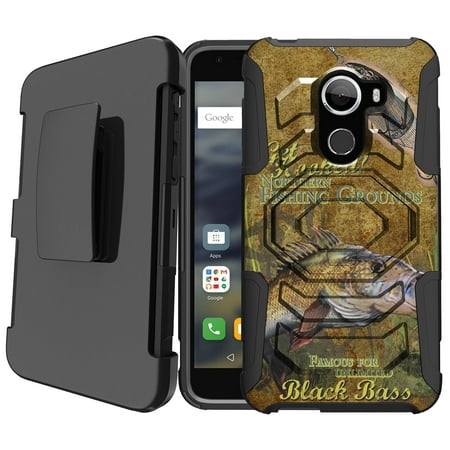 Hard Shell Case for Alcatel REVVL Alcatel A30 Fierce | Alcatel Walters | A30 Plus Clip Cover [Armor Reloaded] Crave Pulse Belt Holster Shock Resistant Hard Case with Kickstand - Big Bass