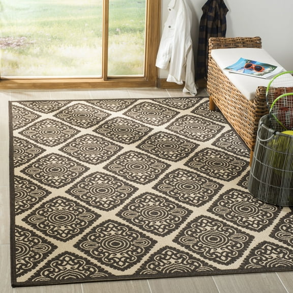 SAFAVIEH Linden Franco Damask Area Rug, Cream/Brown, 4' x 6'