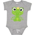 thumbnail image 3 of Inktastic Cute Frog, Green Frog, Frog Princess, Crown Girls Baby Bodysuit, 3 of 5