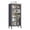 Black, variant on 65.2" Kitchen Pantry Storage Cabinet with Acrylic Glass Door, Adjustable Shelves & Wheels,Metal Tall Food Pantries Cabinets,for Kitchen, Living Room and Dining Room, White