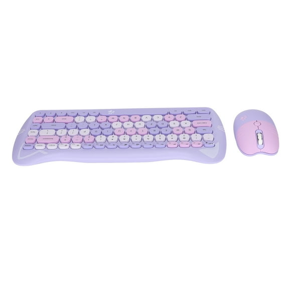 G Wireless Keyboardand Mouse,Cute Cat Shape 2.4G Keyboardand Mouse Computer Keyboard High Capacity