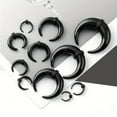thumbnail image 2 of Acrylic Bull Horn Tapers Septum  Ear Plugs with 2 Black O-Rings, 2 of 11