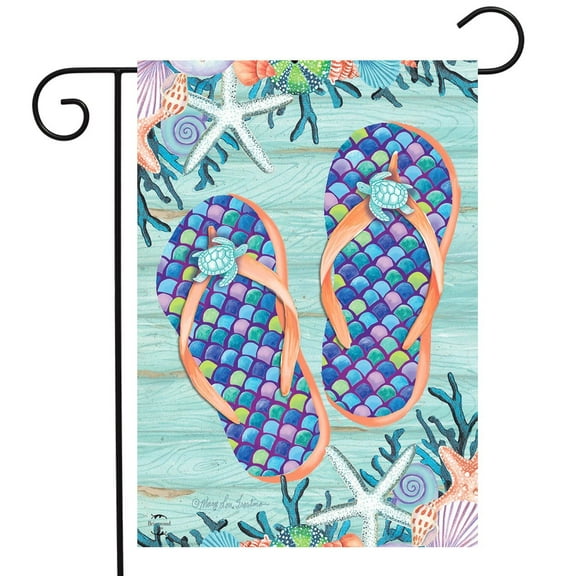 Briarwood Lane Enjoy Life Flip Flops Summer Garden Flag