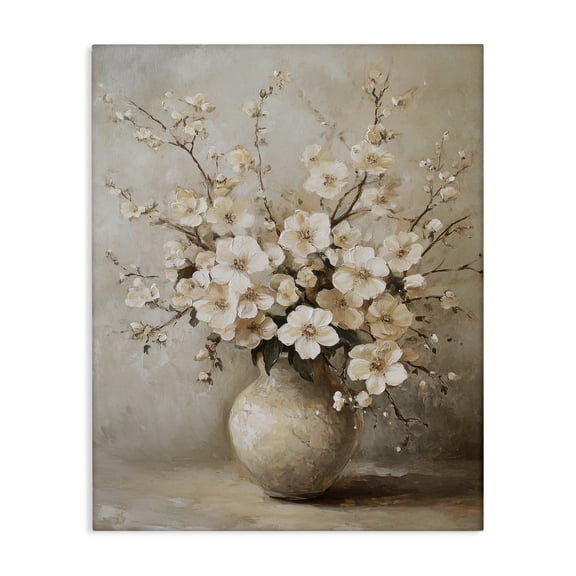 Stupell Industries French Country Cherry Blossoms in Pottery Canvas Art, 16 x 20, by Petals Prints Design
