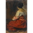 thumbnail image 2 of Félix Ziem 11x14 Black Ornate Wood Framed Double Matted Museum Art Print Titled: The Red Skirt (1845-1848), 2 of 5