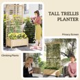 thumbnail image 4 of Outsunny Wood Planter with Trellis Privacy Screen Narural Wood, 4 of 9