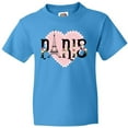 thumbnail image 3 of Inktastic Paris Pink Heart Eiffel Tower with Flowers Youth T-Shirt, 3 of 5