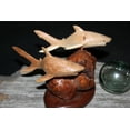 thumbnail image 2 of Swimming Sharks w/ Driftwood Base 8" X 6" - Carved | #non02, 2 of 2