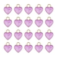 thumbnail image 1 of Uxcell 40 Pack Heart Charm Pendants, Gold Plated Pendants DIY, 12x10mm, Purple, 1 of 6