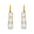 thumbnail image 2 of Three-Stone Leverback Diamond Earrings 14k Yellow Gold (0.50ct), 2 of 2