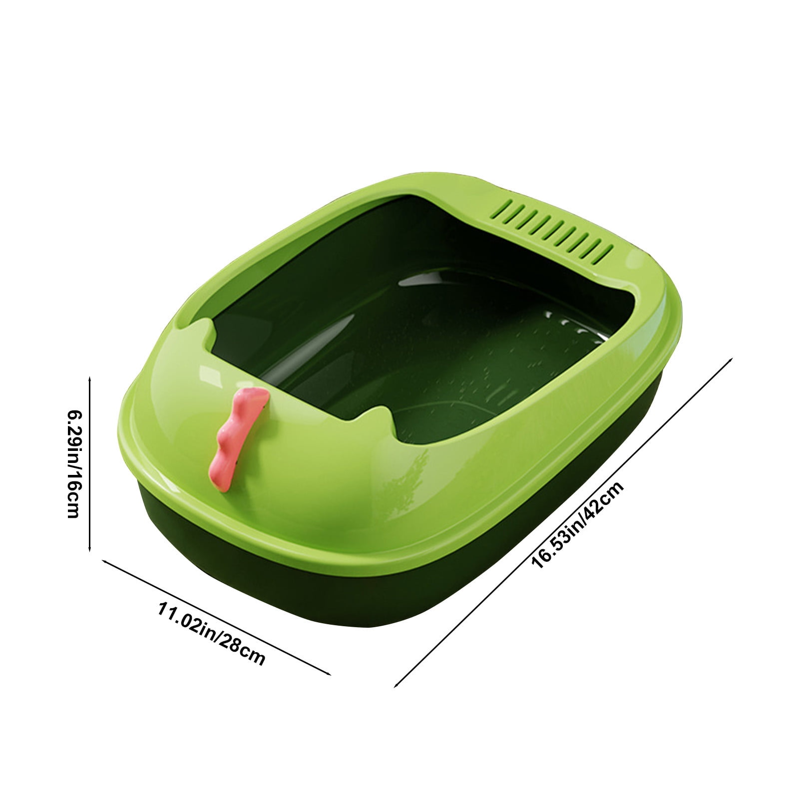 Nsxcdh Semi Enclosed Cat Litter Box,Paper,42x28x16cm,Beige Green Pink Brown,Anti Splash,Easy Clean,Non Slip