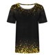 thumbnail image 3 of Fiudx Ofertas de La Semana Blusa de Manga Corta Estampada a La Moda para Mujer, Blusas Informales con Cuello Redondo, 3 of 3