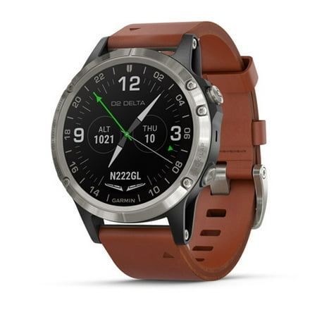 Garmin D2 Delta, GPS Pilot Watch, Includes Smartwatch Features, Heart Rate and Music, Titanium with Brown Leather (The Best Pilot Watches)