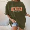 thumbnail image 1 of Femmes Tops Femmes Été Tops 2023 Femmes Mode en Vrac Circulaire Imprimé T-Shirt Manches Courtes Chemise Décontractée Armée Vert XXL, 1 of 1