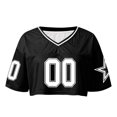 thumbnail image 4 of Yuanlong Womens Tshirts Cropped V Neck Short Sleeve Casual Tees With Unique Print Everyday Wear Soft Blend Outdoor T Shirt, 4 of 4