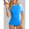 thumbnail image 5 of Sociala Women's Printed Active Rash Guard UPF 50+ Sun Protection Swimsuit Bathing Suit Tops Workout Running Tops Shirts, 5 of 6