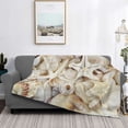 thumbnail image 2 of Naloa Starfishes On Seashells Flannel Fleece Throw Blanket for Bed Couch, Thick Blanket - All Seasons Suitable for Women, Men and Kids-80"x60", 2 of 6
