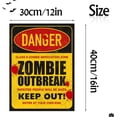thumbnail image 2 of Halloween Haunted House Decorations Beware Signs Horror Party Zombie Warning Sign Suitable for Horror Themed Party Indoor Outdoor Home Wall Lawn Haunted House Pub Garage Decor 12x16 inch, 2 of 5