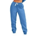 thumbnail image 5 of XFLWAM Women's Two Piece Outfits Long Sleeve Crewneck Sweatsuit with Jogger Pants Lounge Sets with Pockets Light Blue XXL, 5 of 7