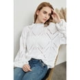 thumbnail image 5 of Women's Long Sleeve Casual Loose Knitted Pullover Sweater, White, Medium, 5 of 5