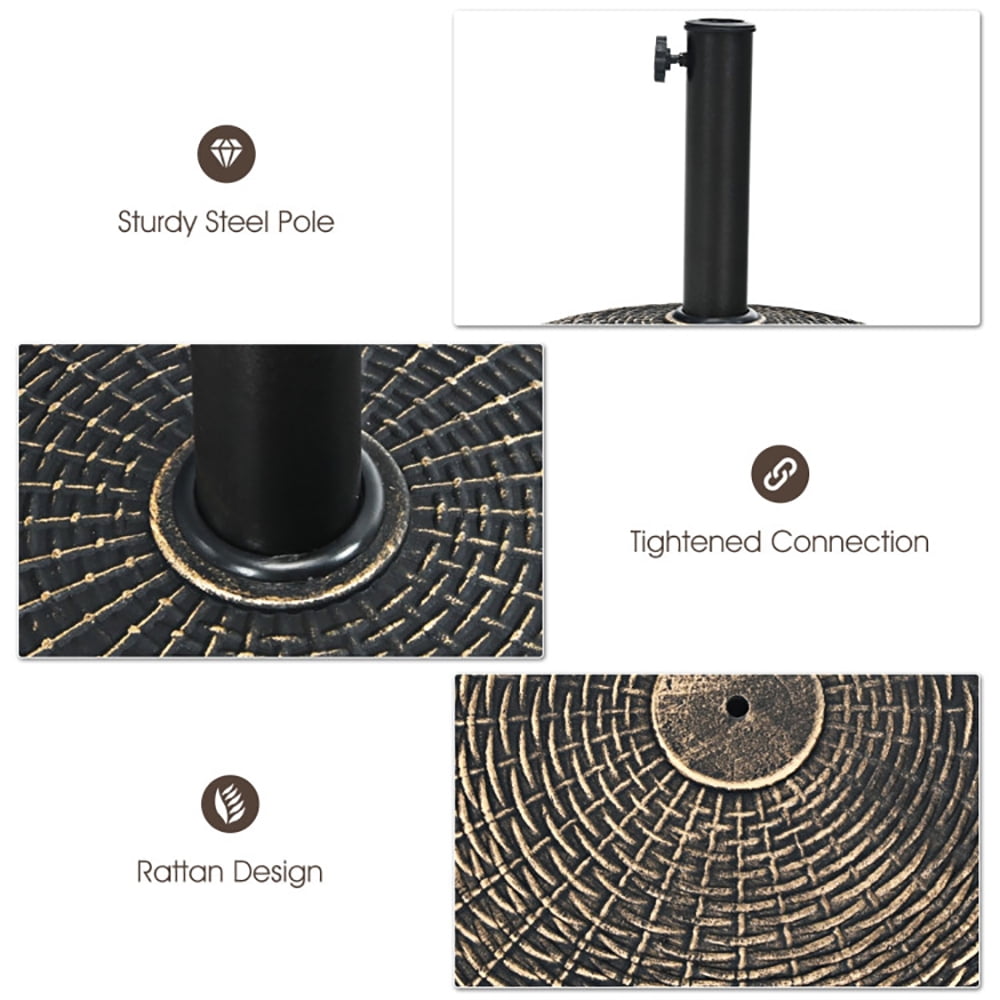 Barara King Patio Market Umbrella Base Stand, Umbrella Base,22Lbs Patio Resin Umbrella Base with Wicker Style for Outdoor Use