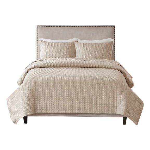 Gracie Mills Geoffrey 3 Piece Reversible Quilt Set Grey Microfiber GRACE-11977