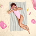 thumbnail image 5 of REGALWOVEN Oversized Cotton Beach Towel, Sand Free Absorbent Light Towel for Beach, Pool, Swim Silver 28' x 56', 5 of 8