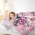 thumbnail image 3 of Erosebridal Pink Daisy Twin Bedding Sets for Girls, Watercolor Ombre Bedding Comforter Set, Pink Reversible, 7 Pieces, 3 of 5
