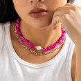 thumbnail image 2 of Joyería europea y americana, collar de turquesa de doble capa de viento fresco, cadena de metal de hip hop, collar fresco suave, 2 of 5