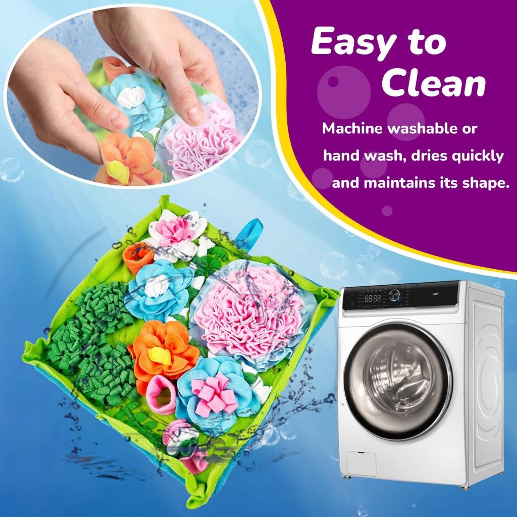 AOOOWER Washable Dog Sniffing Mat Interactive Training Toy Waterproof Snuffle Pad Slow Eating Dog Puzzle Toy for Dog Cats